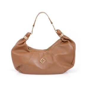 BOLSA HOBO DE COURO CARAMELO MOGNO